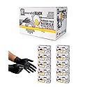 Emerald Case of 1000 - 6X Black 6 Mil Nitrile Exam Gloves, Fentanyl Tested, Latex & Powder Free (XLarge)