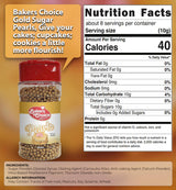 Bakers Choice Edible Pearls - Pearl Sprinkles - Metallic Gold Sugar Pearls - Dairy Free - Kosher - 3 oz.