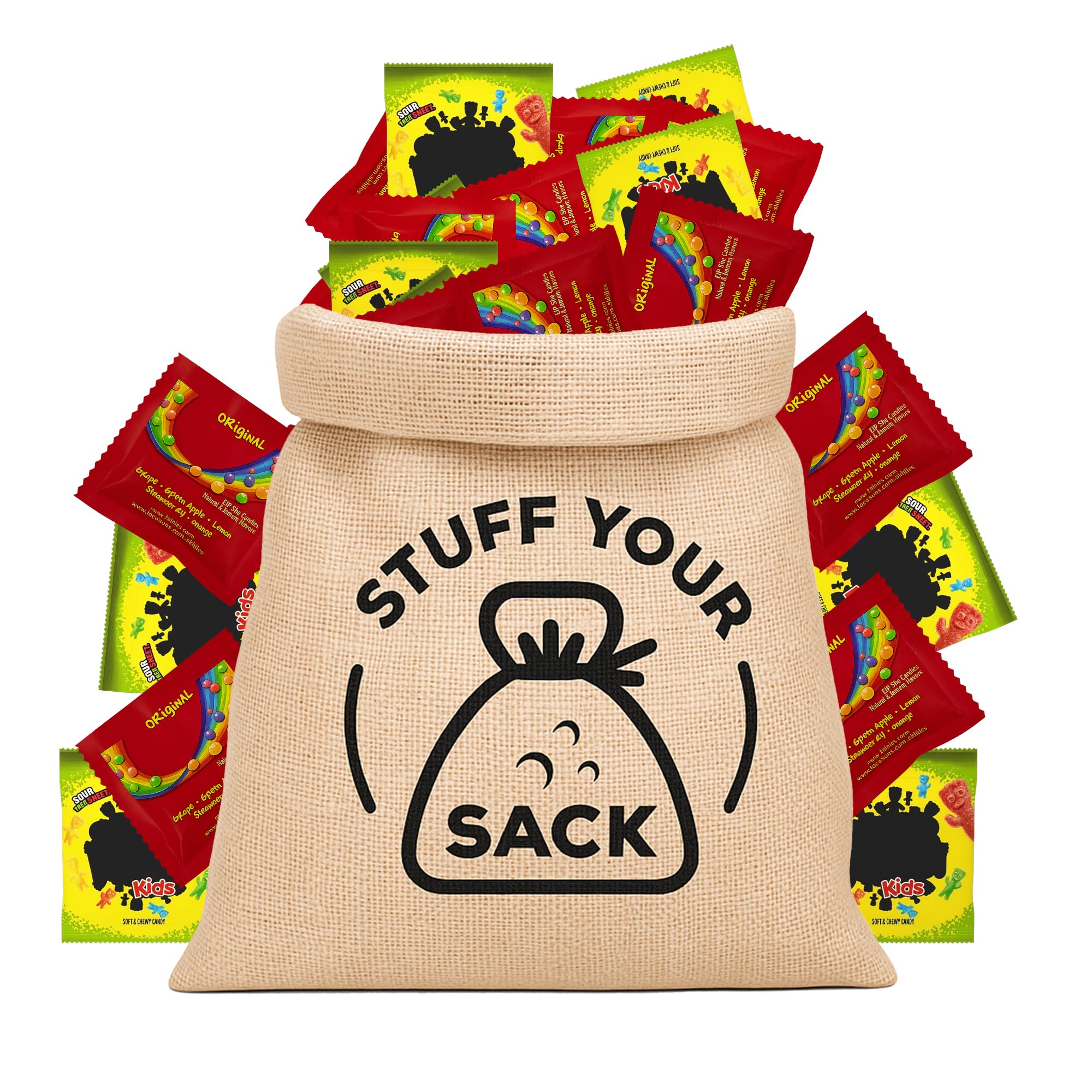 Sour Candy Variety Pack - 100+ Count Bulk Sour Candy Care Package - 3 lb Easter Gift Box of Tangy, Bite?Sized Treats by Stuff Your Sack