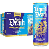 Liquid Death Sparkling Energy - Tropical Terror (Classic Piña Colada), Zero Sugar Energy Drink, Unextreme Caffeine 100mg, Essential Vitamins, 12 Fl Oz