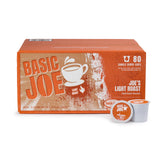 Basic Joe Light Roast Coffee Pods - 80 Count | Smooth Single Serve K-Cup Compatible Pods | 100% Arabica | Mild Everyday Coffee | Made in USA