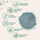 Micro Ingredients Organic Butterfly Pea Flower Powder, 8 oz | Herbal Tea Powder for Hot or Iced Drinks | Natural Blue & Purple Color | Rich in