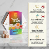 Turkish Delight Candy (Lokum) - Gourmet Chewy Candy, Premium Gift Box - Honeycomb Packaging, 7.05 oz (200g), Middle Eastern Sweets (Mixed-Fruit)
