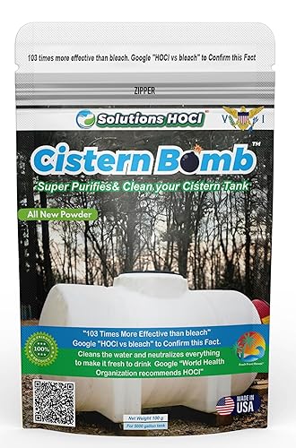 Solutions HOCL Power Clean with HOCL Cistern Tank Cleaner - Cistern Tank Bomb Cleaning Super Cleans your Cistern (100 Gram - Treats 5,000 Gallons)