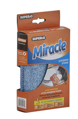 Miracle Microfiber Scrubbing Sponge, Blue Extra Scrubbing Power Sponge for Kitchen, Sink, Pot, Pan and Dish Washing, Super Absorbent and Rapid Drying