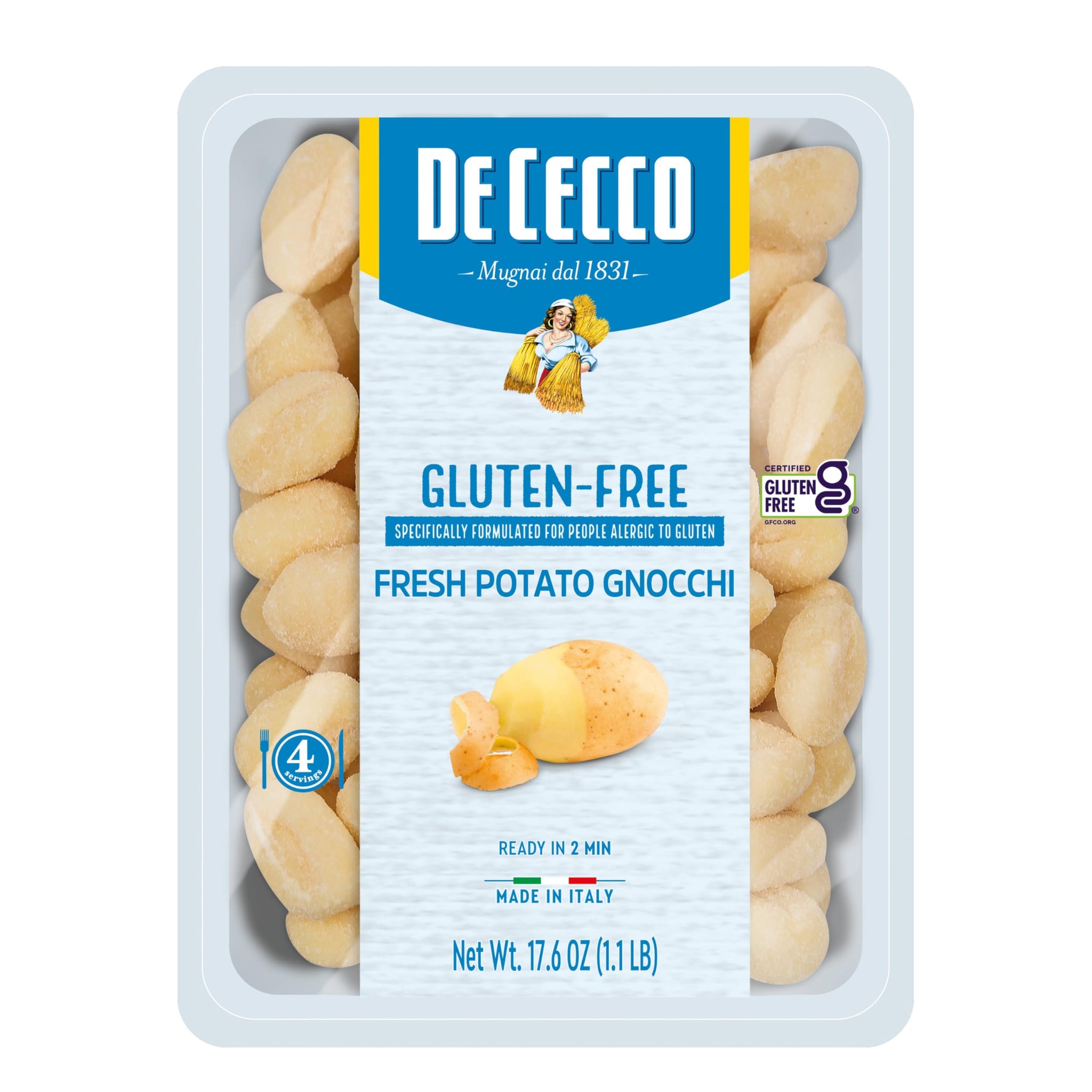De Cecco Potato Gnocchi Gluten Free, 17.6 Ounces (Pack of 12)