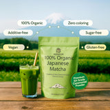 MushMatcha Organic Matcha Powder Grade 6A - Premium Ceremonial Green Tea Concentrate for Lattes, Smoothies & Baking, Pure Jade Leaf Blend, Unsweetened