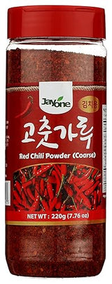 Jayone Red Chilli Powder, Red Pepper Flakes, Spice Seasoning, Korean Gochugaru, for Kimchi, 7.76 oz - Coarse