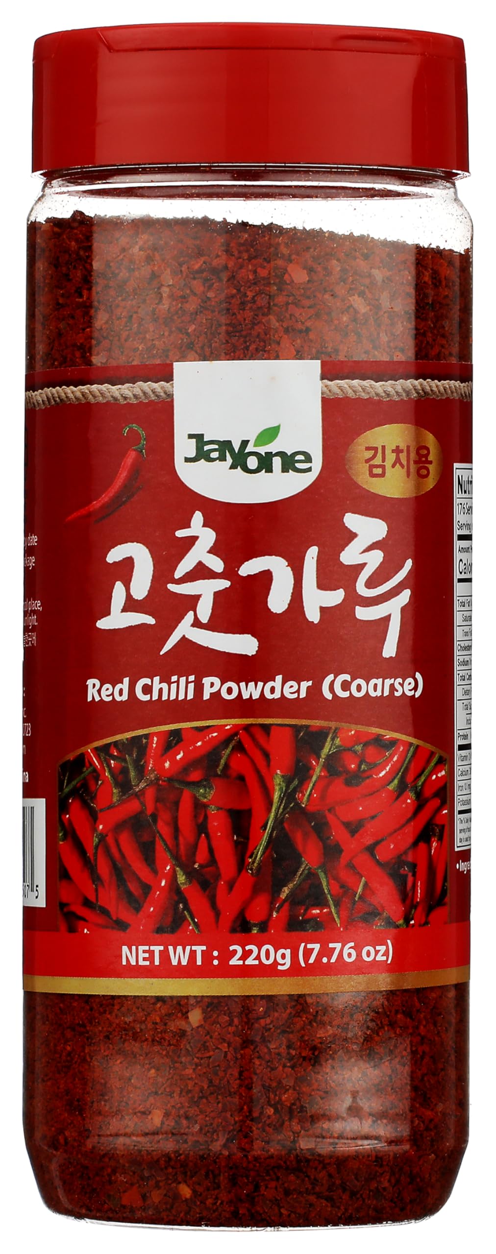 Jayone Red Chilli Powder, Red Pepper Flakes, Spice Seasoning, Korean Gochugaru, for Kimchi, 7.76 oz - Coarse
