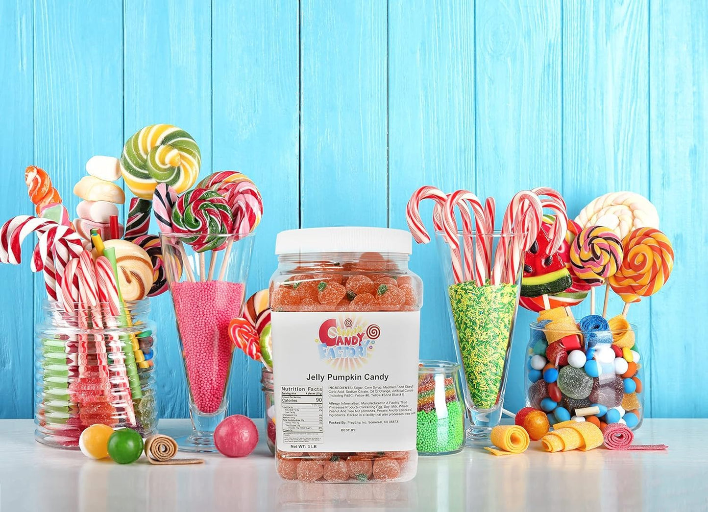 Sarah's Candy Factory Special Soft Jelly Pumpkin Candy in Jar, 3 Lbs
