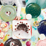 WXLDGHQ White and Gold Paper Plates Napkins Party Supplies,Disposable Gold Dot Paper Dessert Plates,105 PCS Birthday Plates and Napkins Party Supplies
