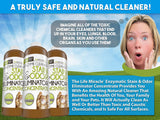 Life Miracle Enzyme Cleaner & Pet Odor Eliminator CONCENTRATE | Deep Cleaning Enzymatic Spot Remover For Dog Cat Urine, Rug, Carpet, Upholstery & Car