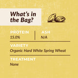 100% Organic Hard White Wheat Berries - 25 lbs