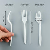 Plasticpro Cutlery Plastic Forks Medium Weight Disposable Silverware (White,1000 Forks)