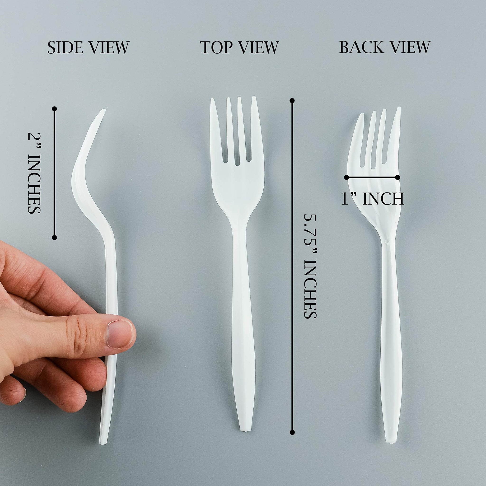 Plasticpro Cutlery Plastic Forks Medium Weight Disposable Silverware (White,1000 Forks)