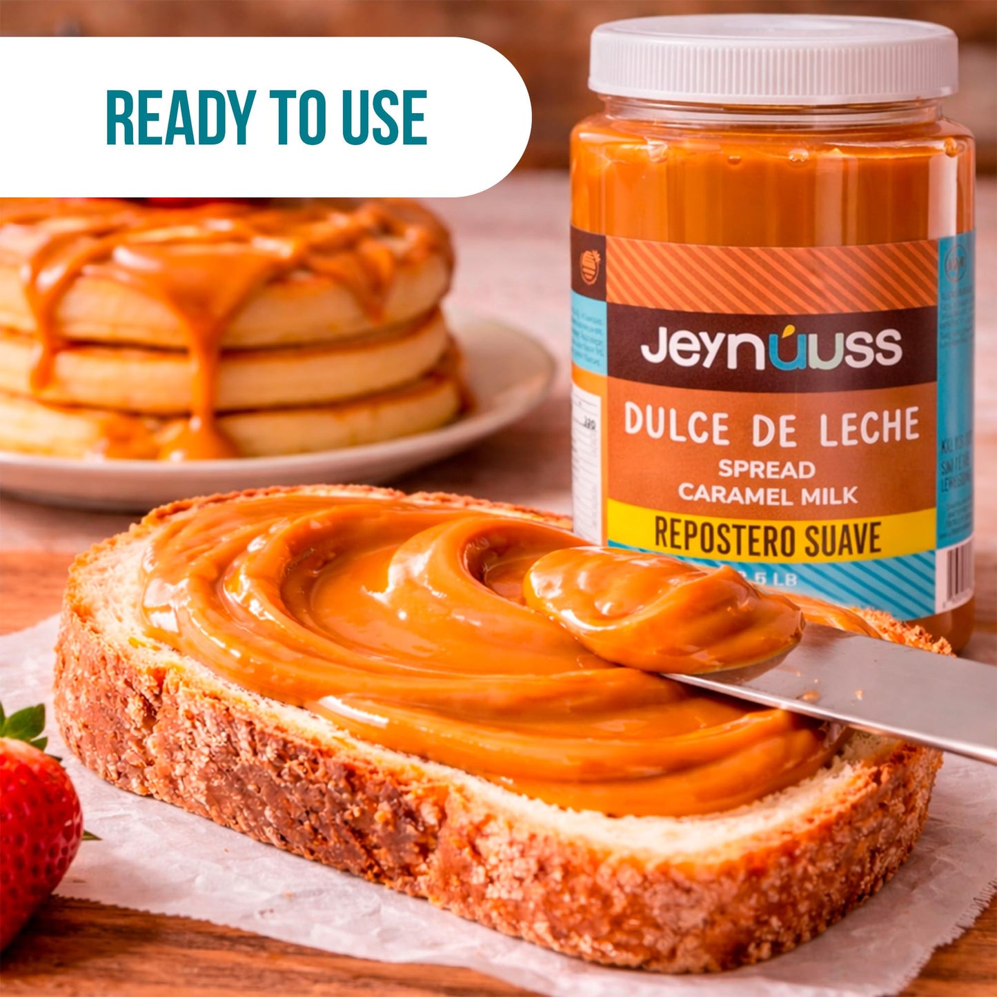 Jeynuuss Dulce de Leche Caramel Spread 2.5 LB (40 oz) - Repostero Thick Arequipe Cajeta for Cake Filling, Pastry & Piping Bag - Bake Stable, No Palm
