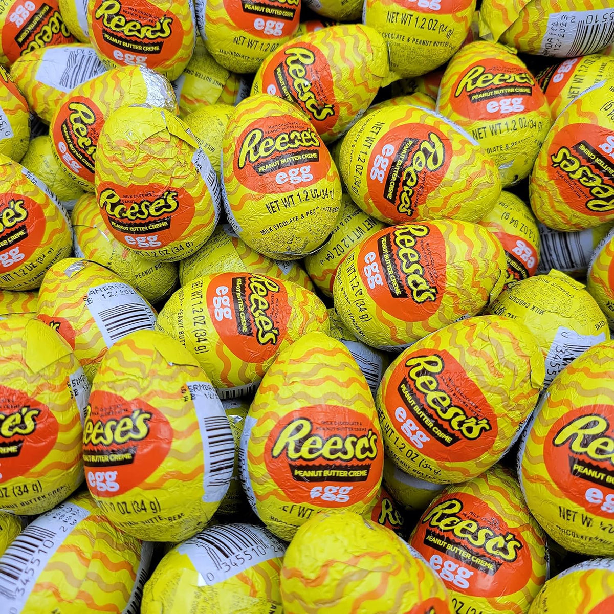 Resse's Milk Chocolate Peanut Butter Eggs - 24 pc. Bulk Gift Bag - Individually Wrapped Seasonal Easter Candy - Fresh & Delicious Party Favors 24