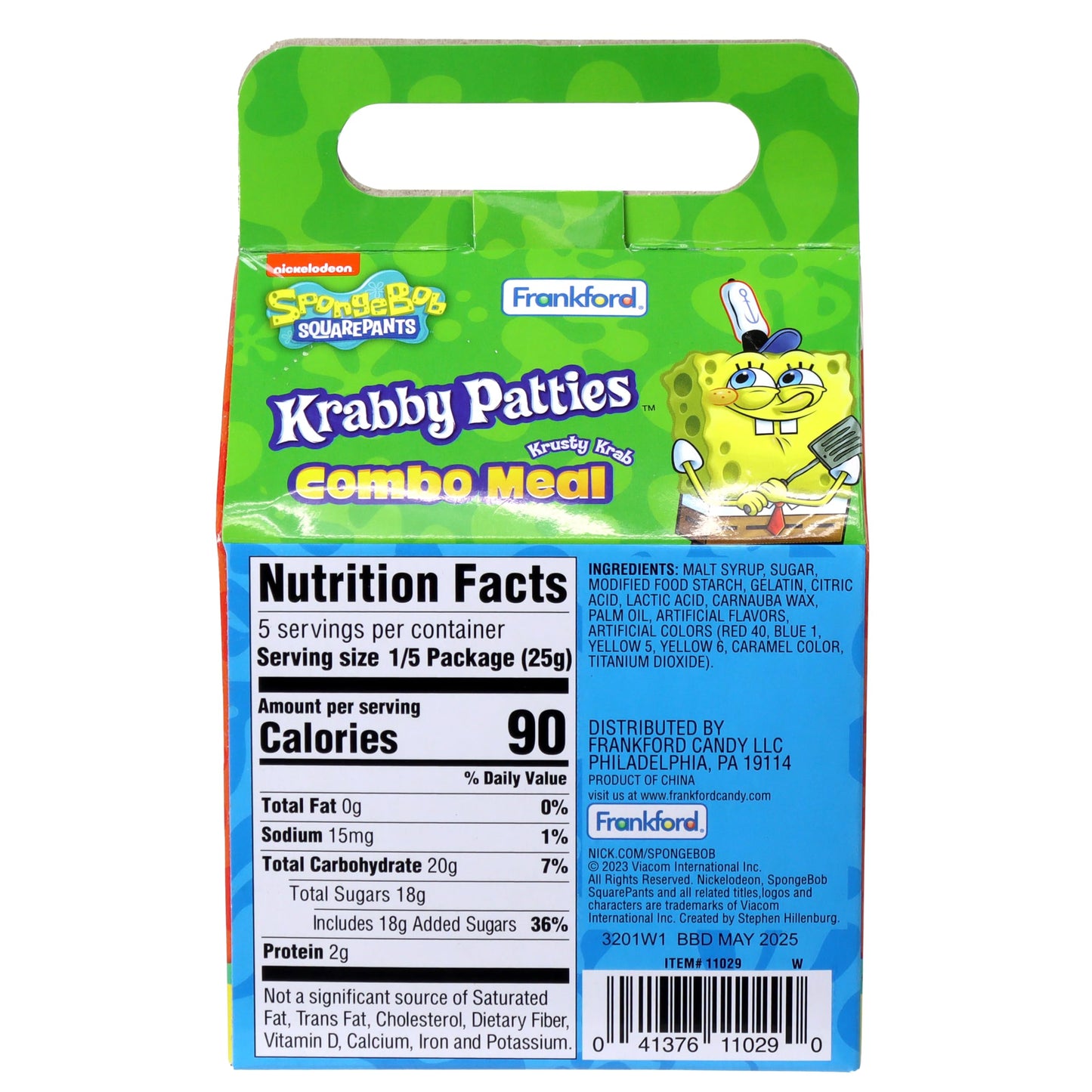 SpongeBob Squarepants Krabby Patties Gummy Candy Combo Meal, 6pk, Each Box Includes Individually wrapped Krabby Patty Burgers, 26.4oz Total