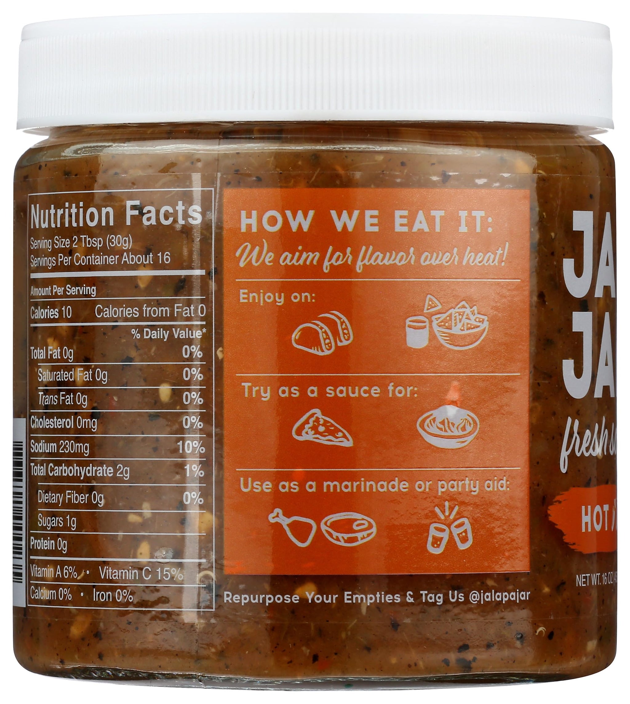 Jalapa Jar Austin Blend Hot Salsa, 16 OZ