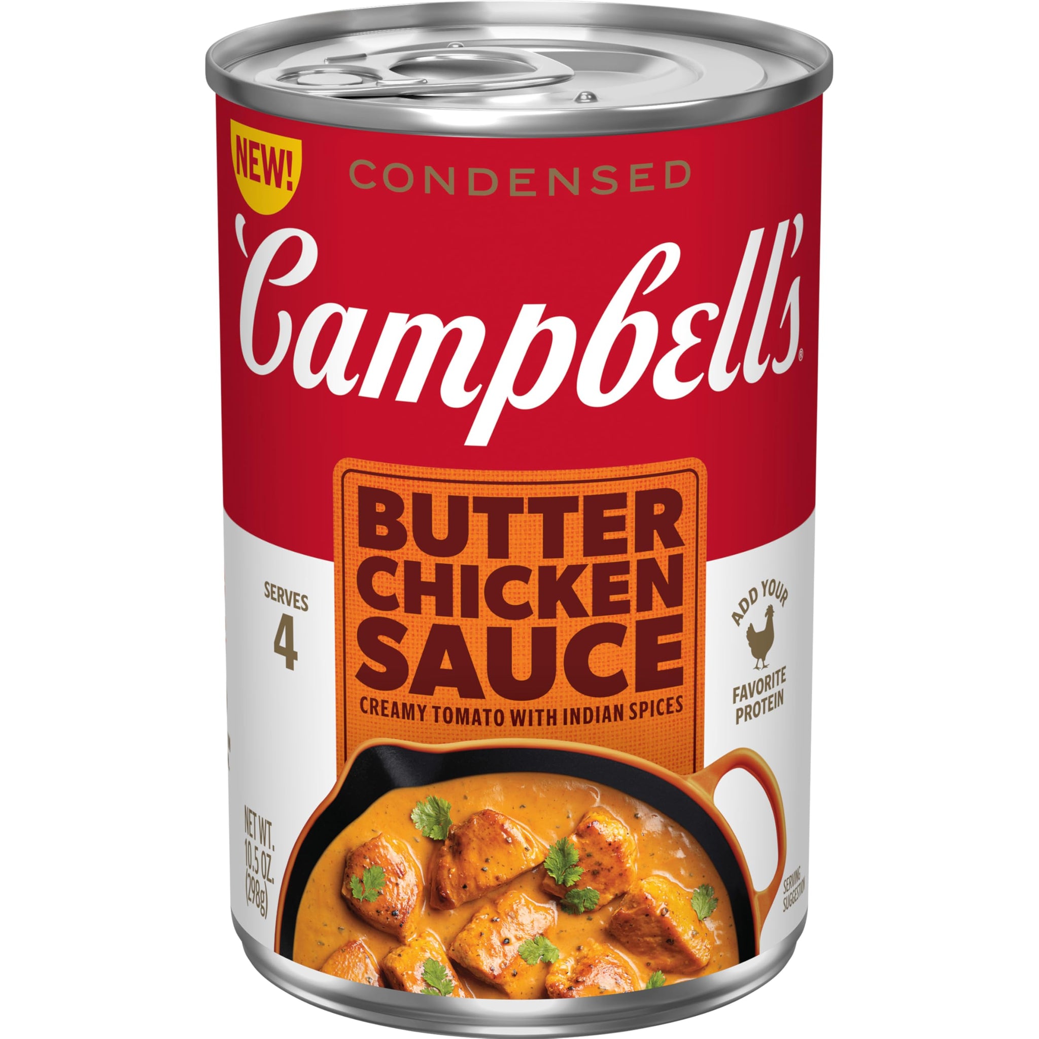 Campbell's Condensed Butter Chicken Sauce, Creamy Tomato with Indian Spices, 10.5 Oz Can