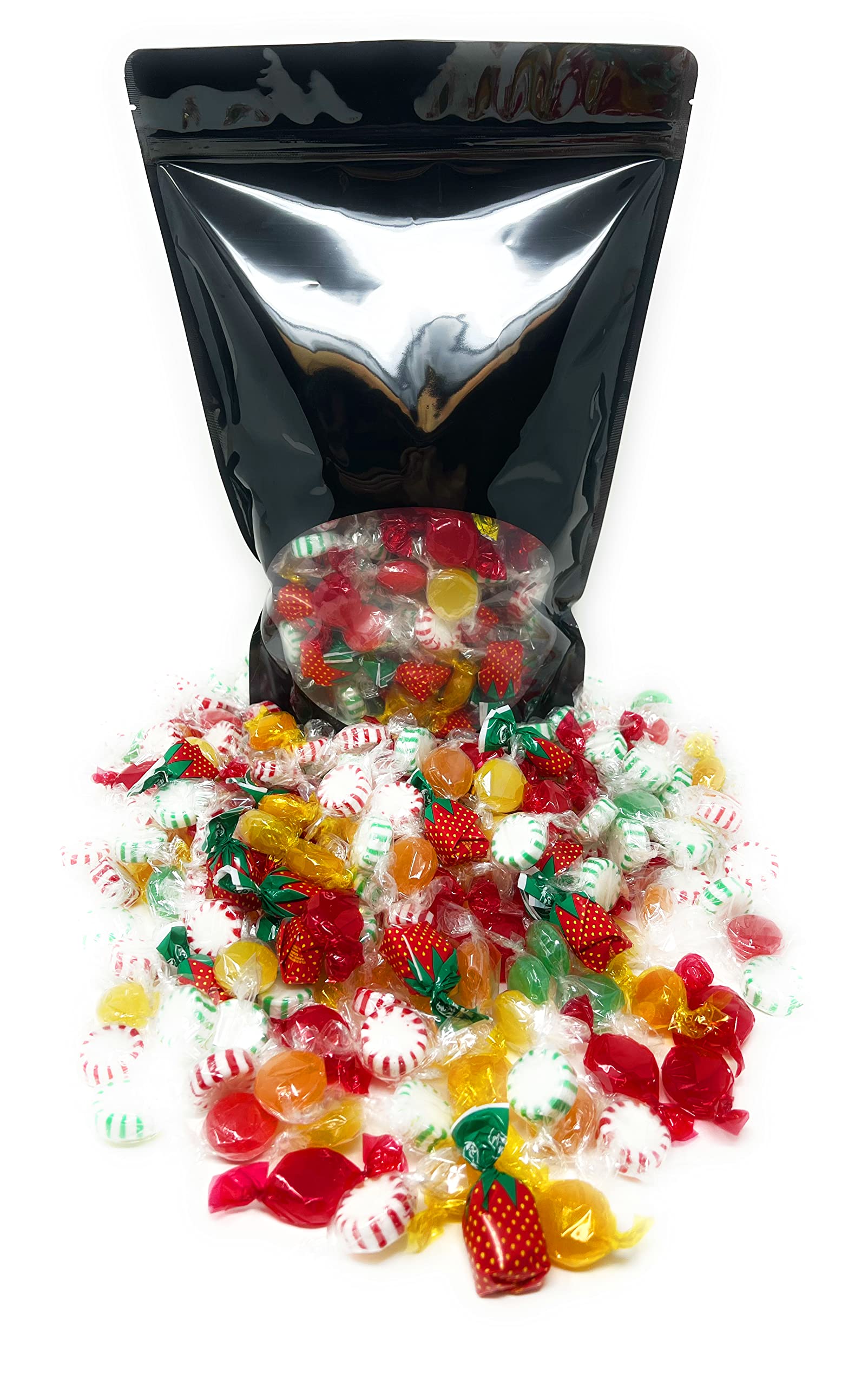 American Old Fashioned Hard Candy - Peppermint and Spearmint Starlights, Cinnamon Disks, Butterscotch, Strawberry Jelly Filled Candy and Fruity Hard