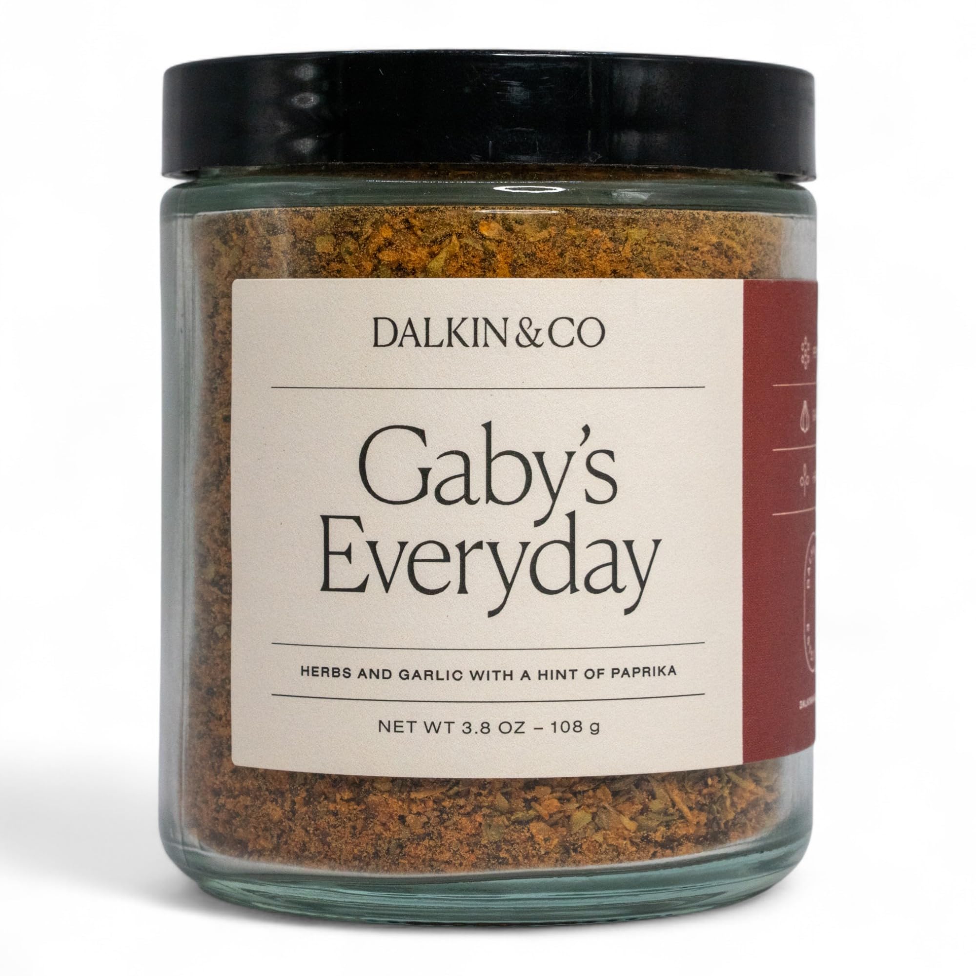Dalkin & Co. Gaby's Everyday, Garlic & Smoky Paprika Blend, Versatile Cooking Seasoning for Pantry & Kitchen, Eco Friendly Reusable Jar, No Fillers or