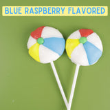 Beach Ball Lollipops, Individually Wrapped Blue Raspberry Suckers, Tropical Favors, 24 Count, 10.16 Ounces