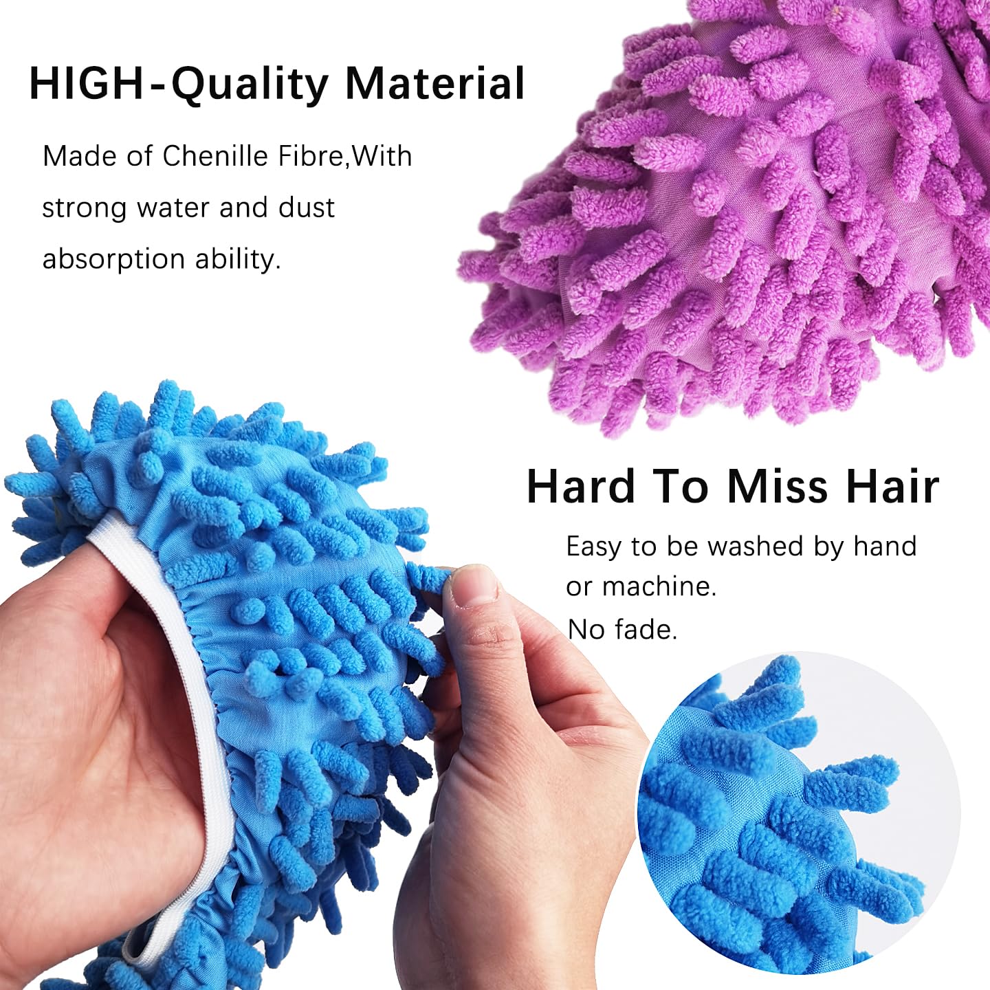 4 Pcs Shoes Cover Dust Duster, Washable Mop Slippers Shoes for Floor Cleaning, Reusable Microfiber Duster Mops for House, Office, Bathroom, Kitchen