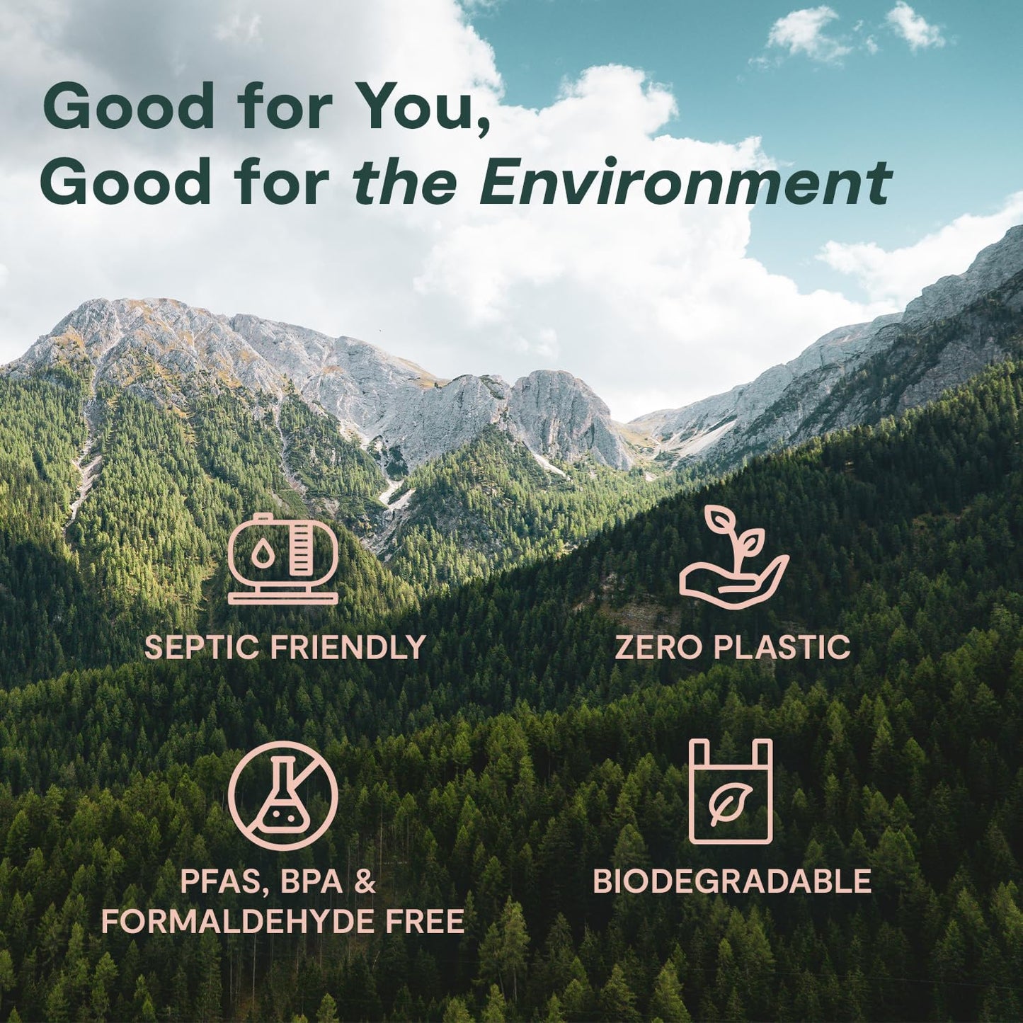 ecoHiny Premium & Soft Bamboo Toilet Paper | PFAS Free | 24 Mega Rolls, 3 ply & 350 Sheets | Non Toxic, FSC Certified, Septic Safe, BPA Free | Tree