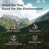 ecoHiny Premium & Soft Bamboo Toilet Paper | PFAS Free | 24 Mega Rolls, 3 ply & 350 Sheets | Non Toxic, FSC Certified, Septic Safe, BPA Free | Tree