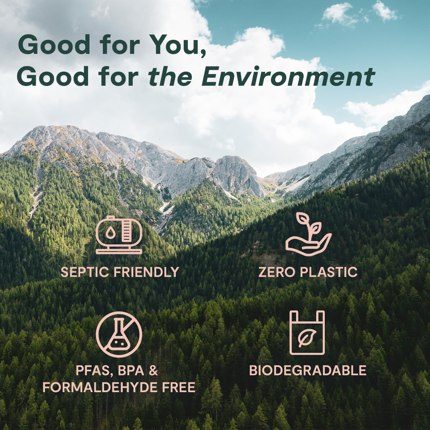 ecoHiny Premium & Soft Bamboo Toilet Paper | PFAS Free | 24 Mega Rolls, 3 ply & 350 Sheets | Non Toxic, FSC Certified, Septic Safe, BPA Free | Tree