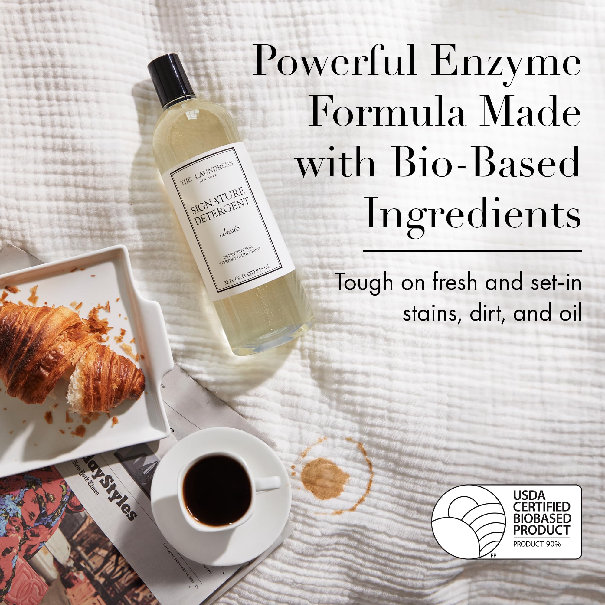 The Laundress Luxury Laundry Detergent, 31 Loads, Scented Signature Classic Fragrance, Concentrated Triple Enzyme Deep Cleaning and Targeted Stain