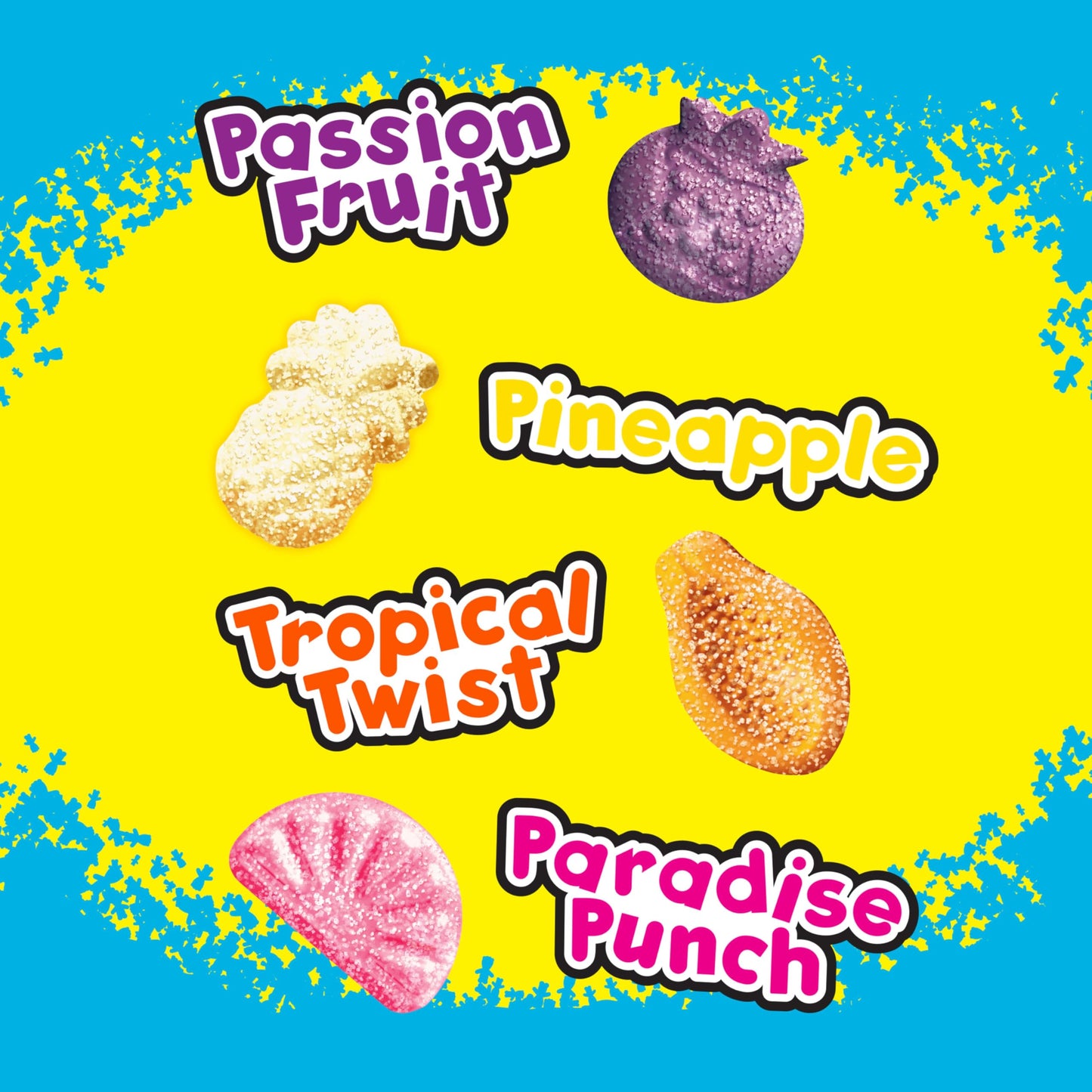 SOUR PATCH KIDS Fruits Tropical Mix Soft & Chewy Gummy Candy, Share Size, 11.11 oz