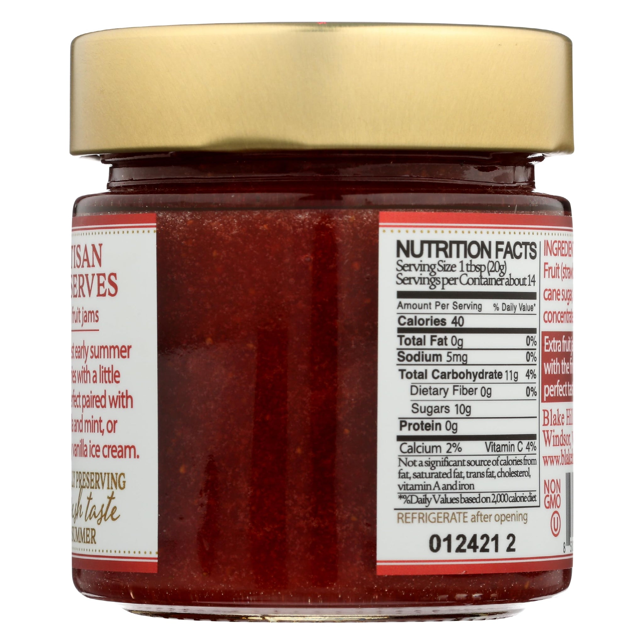 Blake Hill Preserves Strawberry & Rhubarb Preserve, 10 OZ