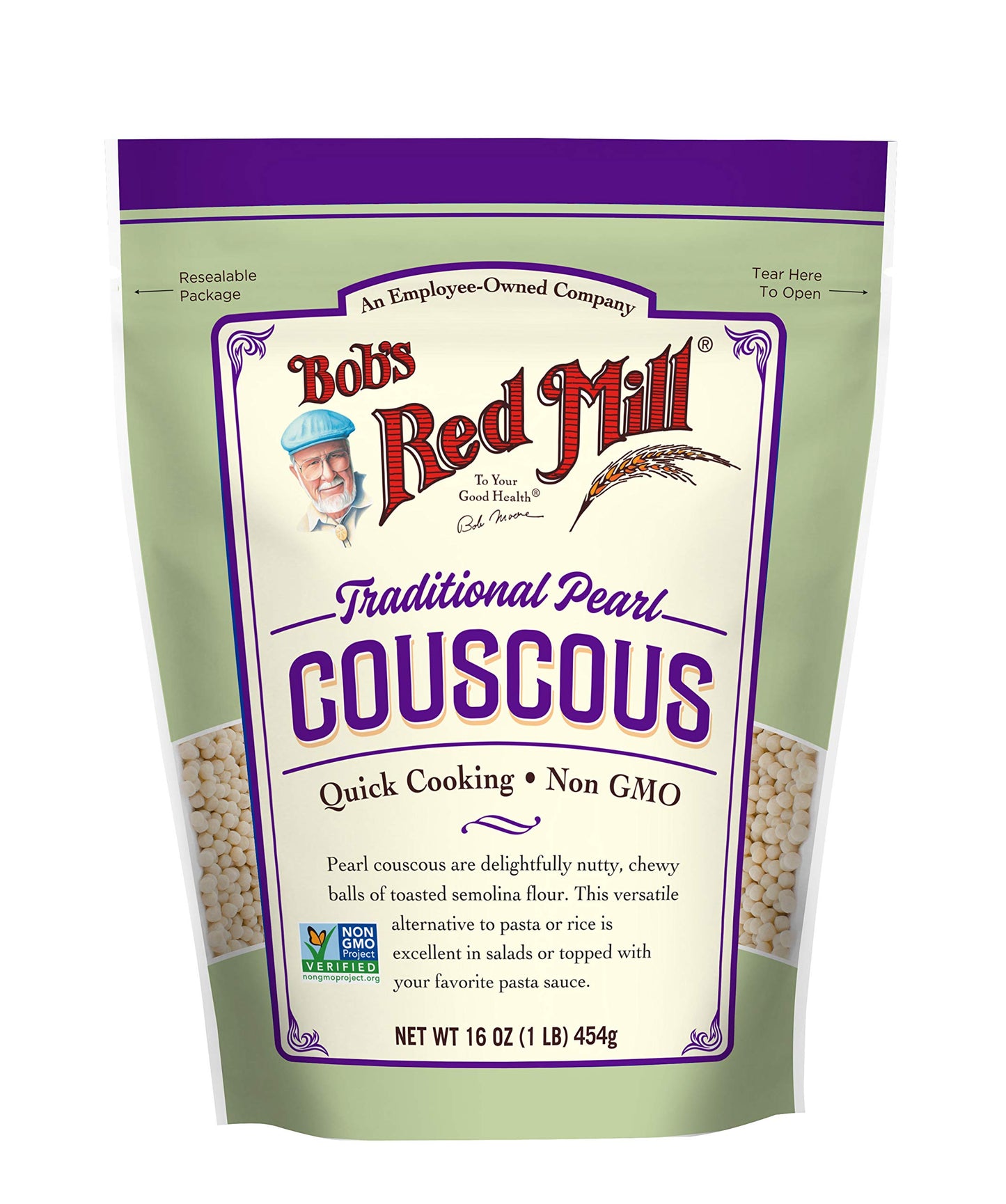 Bob's Red Mill Traditional Pearl Couscous, 16oz (Pack of 1) - Non GMO, Vegan, Israeli Couscous, Kosher