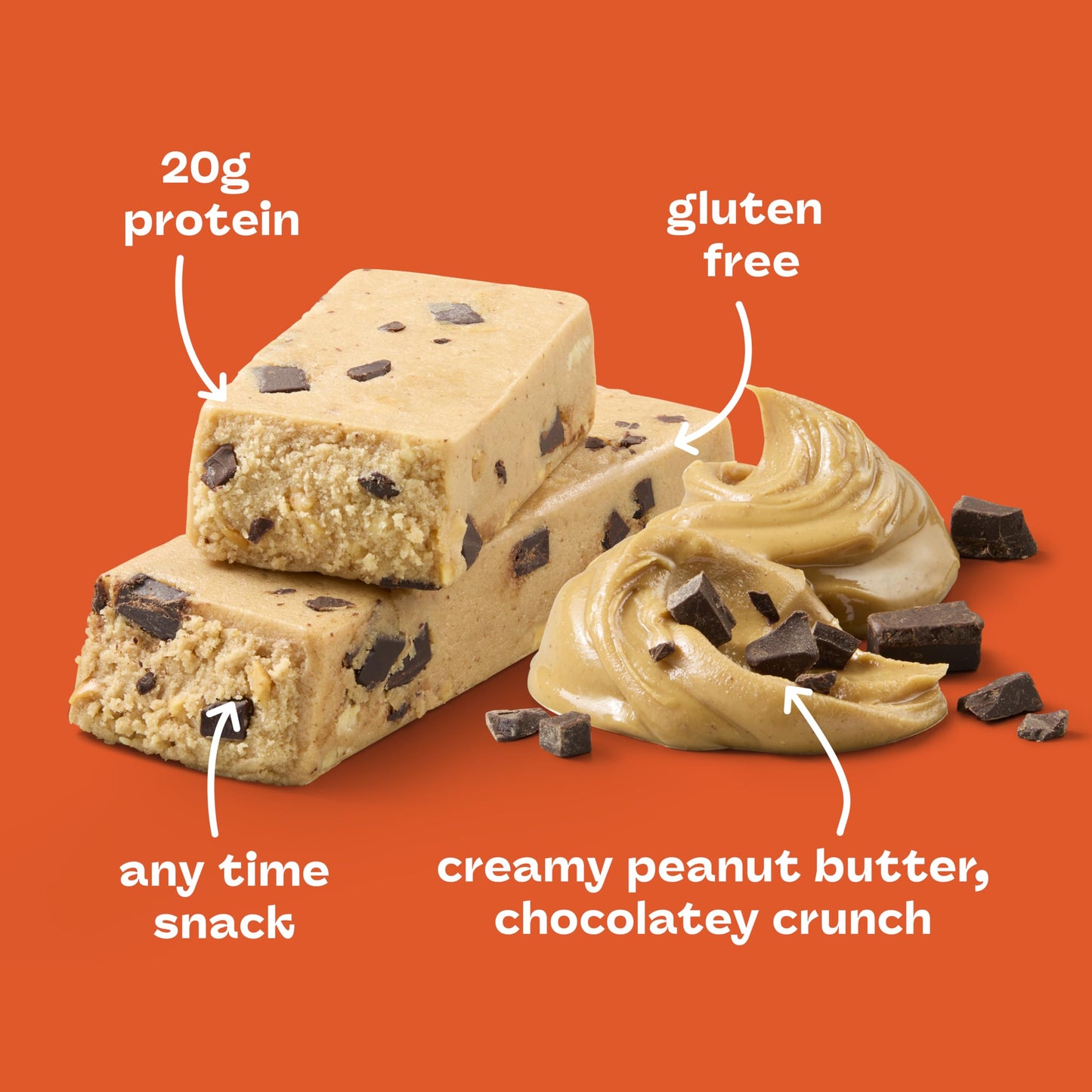 think! Protein Bars, High Protein Snacks, Gluten Free, High Fiber, Peanut Butter Chocolate Chunk, 10 Count
