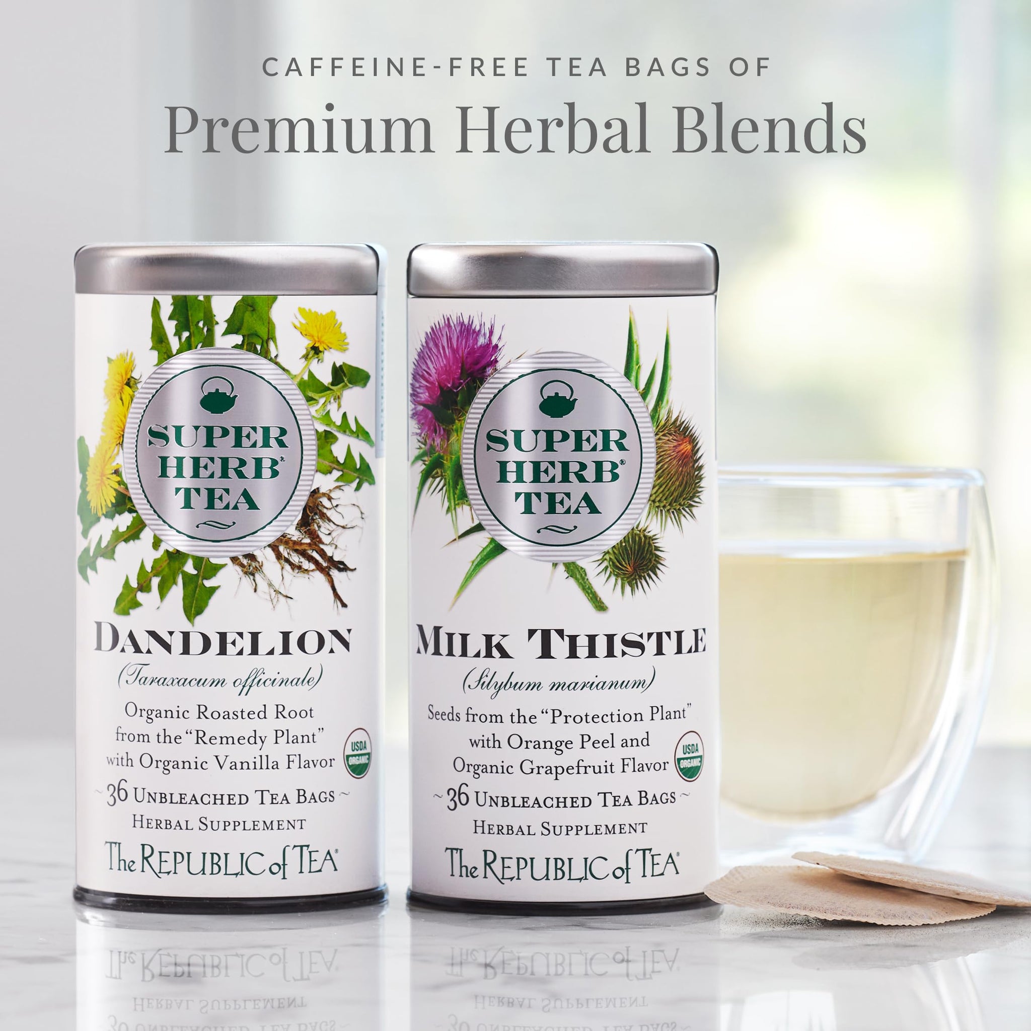 The Republic of Tea - Organic Elderflower SuperHerb Tea Tin, 36 Herbal Tea Bags, Naturally Caffeine-Free