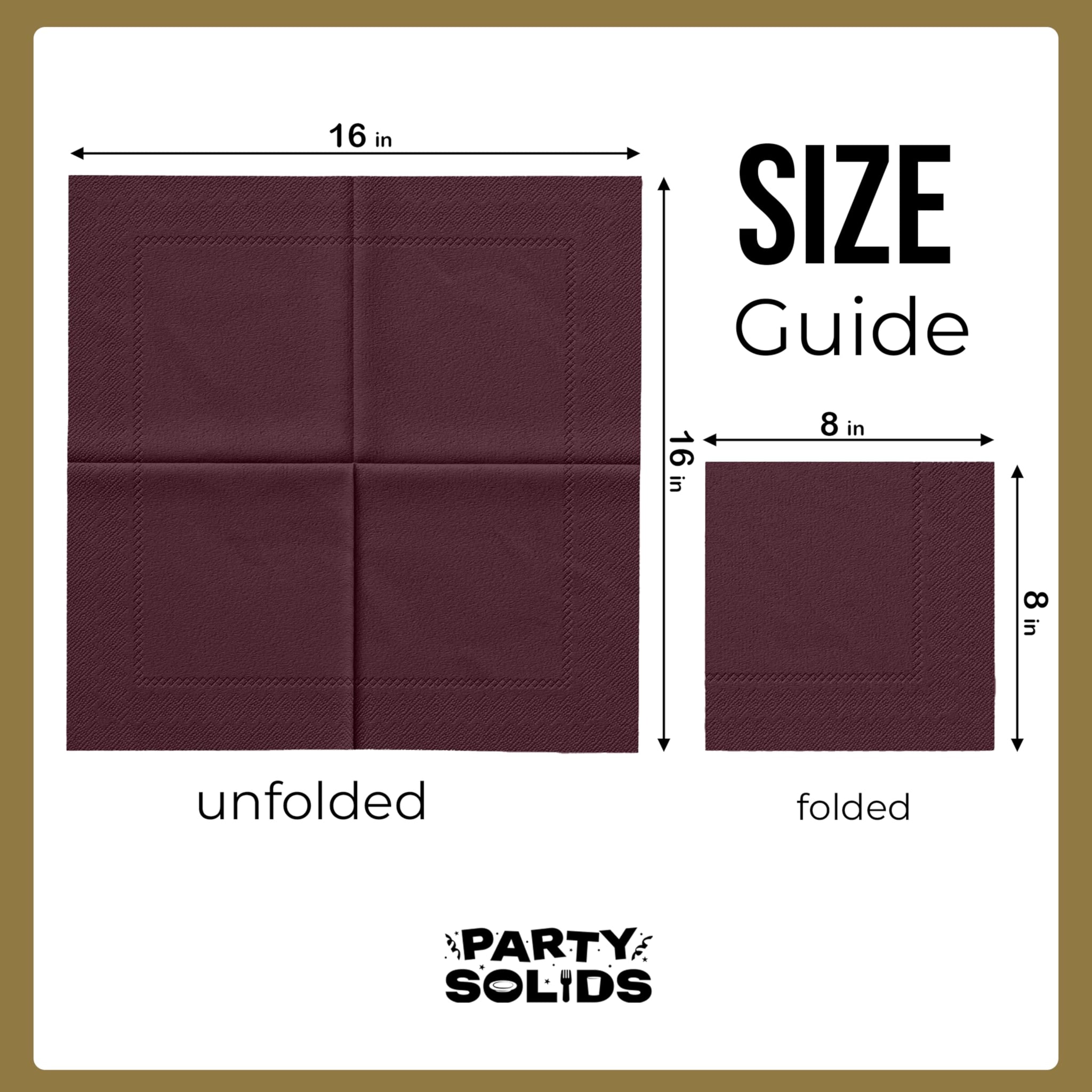 Party Solids Brown Dinner Napkins Disposable Everyday 50 Pcs 2 Ply Brown Napkins Disposable Paper Everyday For Parties & Party Supplies