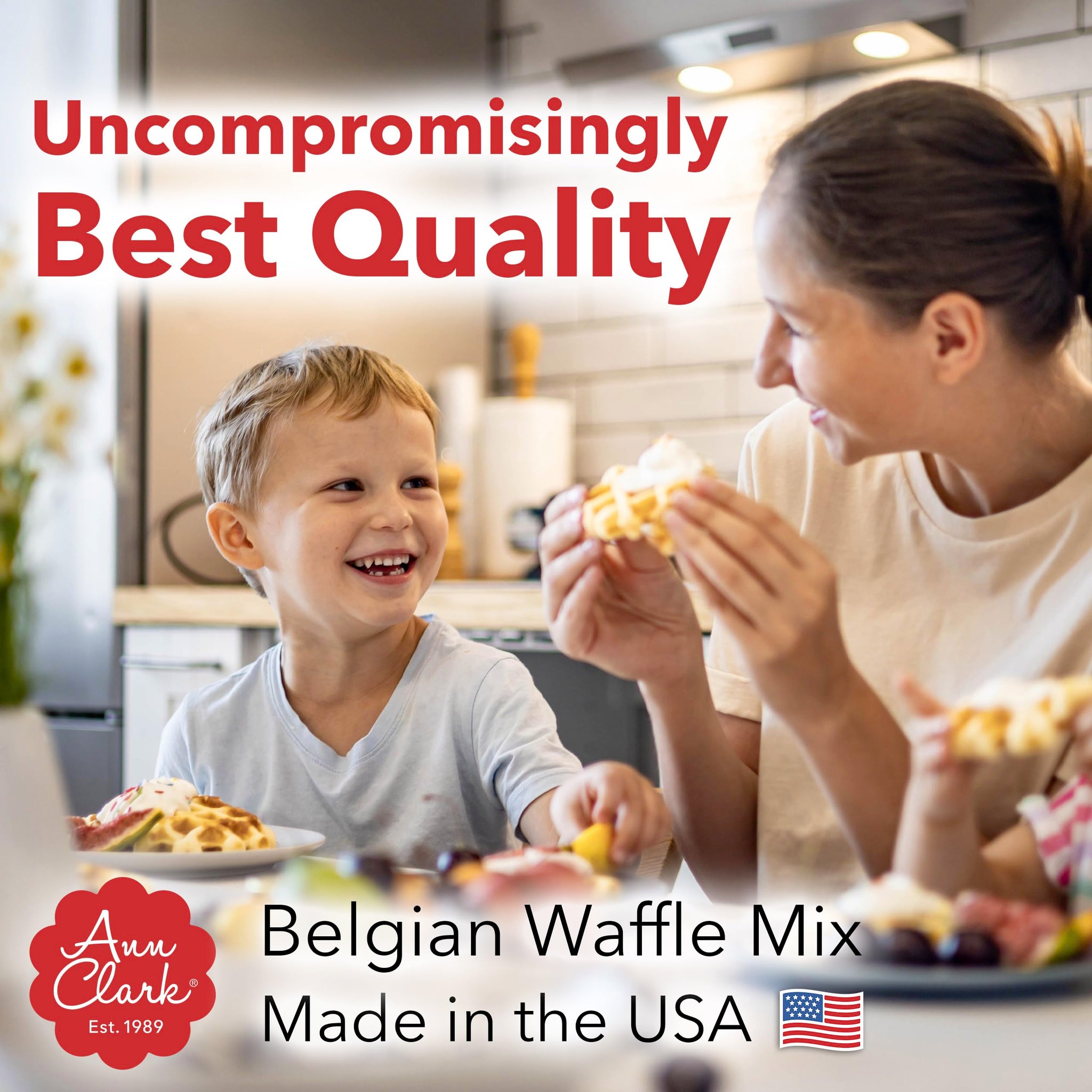 Ann Clark Gourmet Belgian Waffle Mix, 16 oz. Made in USA