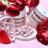 Biteyz Rosy Turkish Delight, Vegan Candy Gift - Assorted Gourmet Snacks with Natural Rose Flavor, 6 Servings of Luxury Handmade Vegan Treats