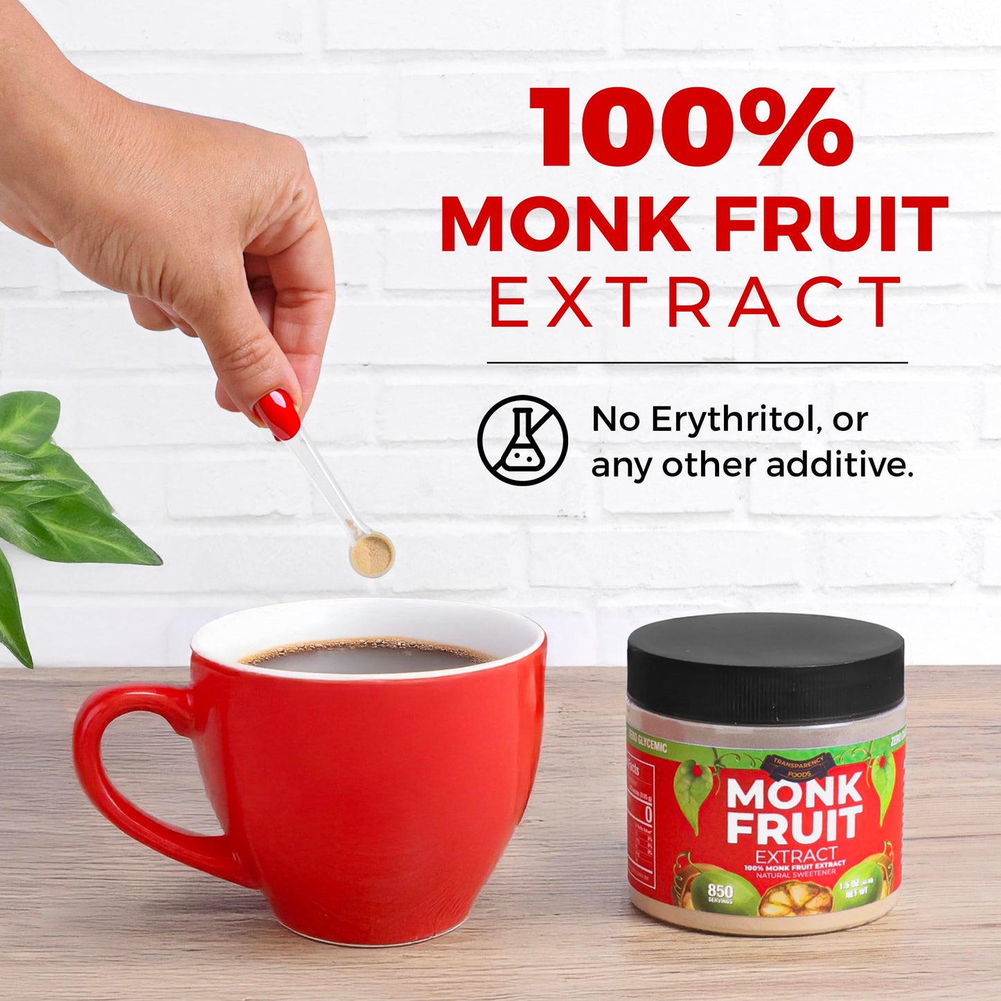100% Monk Fruit Extract (90X Sweeter Than Sugar) Monk Fruit Sweetener No Erythritol, Sugar Substitute, Zero Calories, Zero Glycemic, Non-GMO, 25%