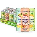 wildwonder Sparkling Probiotic Drink 12pk, For Gut Health & Immune Support, Tropical Vibes Variety, 5g Prebiotic Fiber, Live Probiotics, Organic