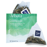 Arbata Lemon Mint Green Tea, 12 Pyramid Tea Bags - Artisanal Lightly Caffeinated Green Tea with Spearmint, Lemongrass & Lemon Verbena, Refreshing