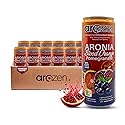 AROZEN Blood Orange Pomegranate Beverage, Antioxidant Energy Drink | Lightly Carbonated Citrus Wellness Drink with Green Tea Caffeine | Vegan Low
