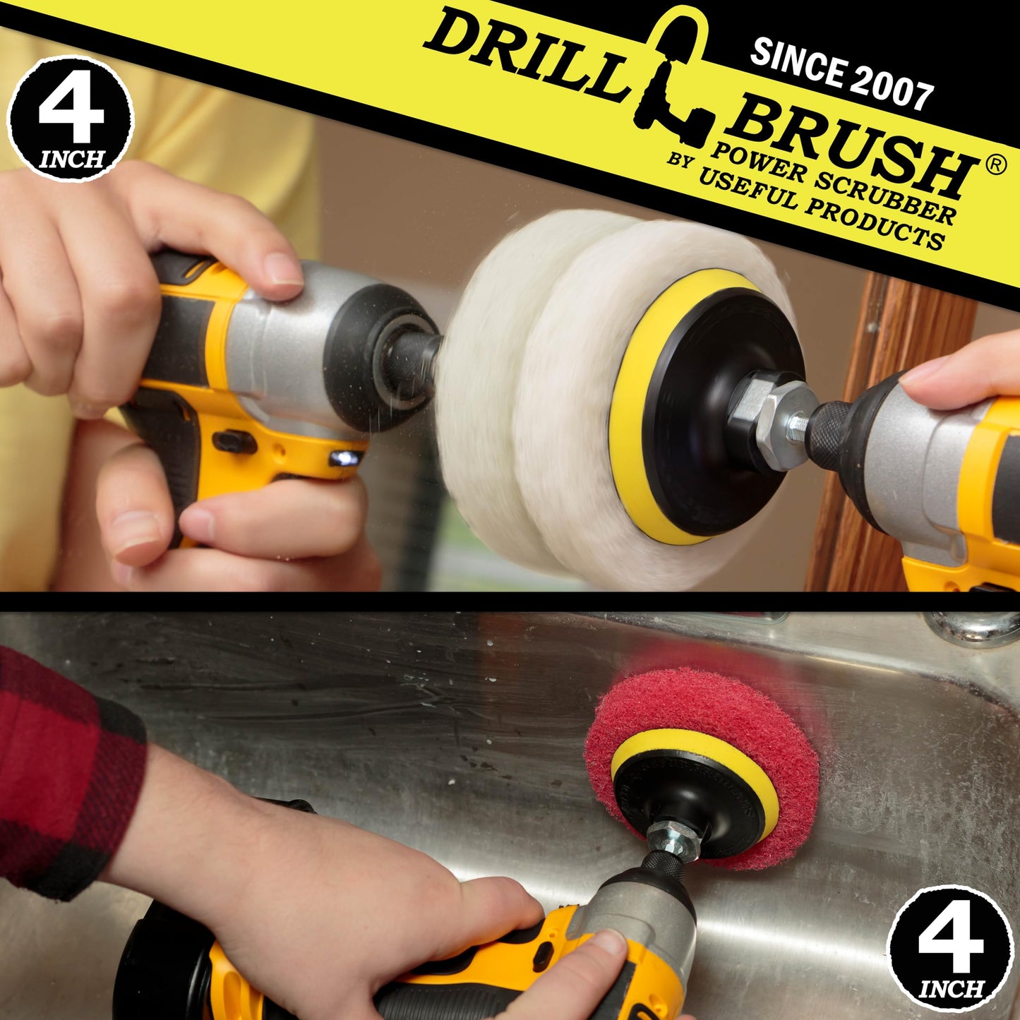Bathroom - Cleaning Supplies - Drill Brush Power Scrubber Pads - Shower Cleaner - Bathtub - Bath Mat - Bathroom Sink - Tile Cleaner - Baseboard