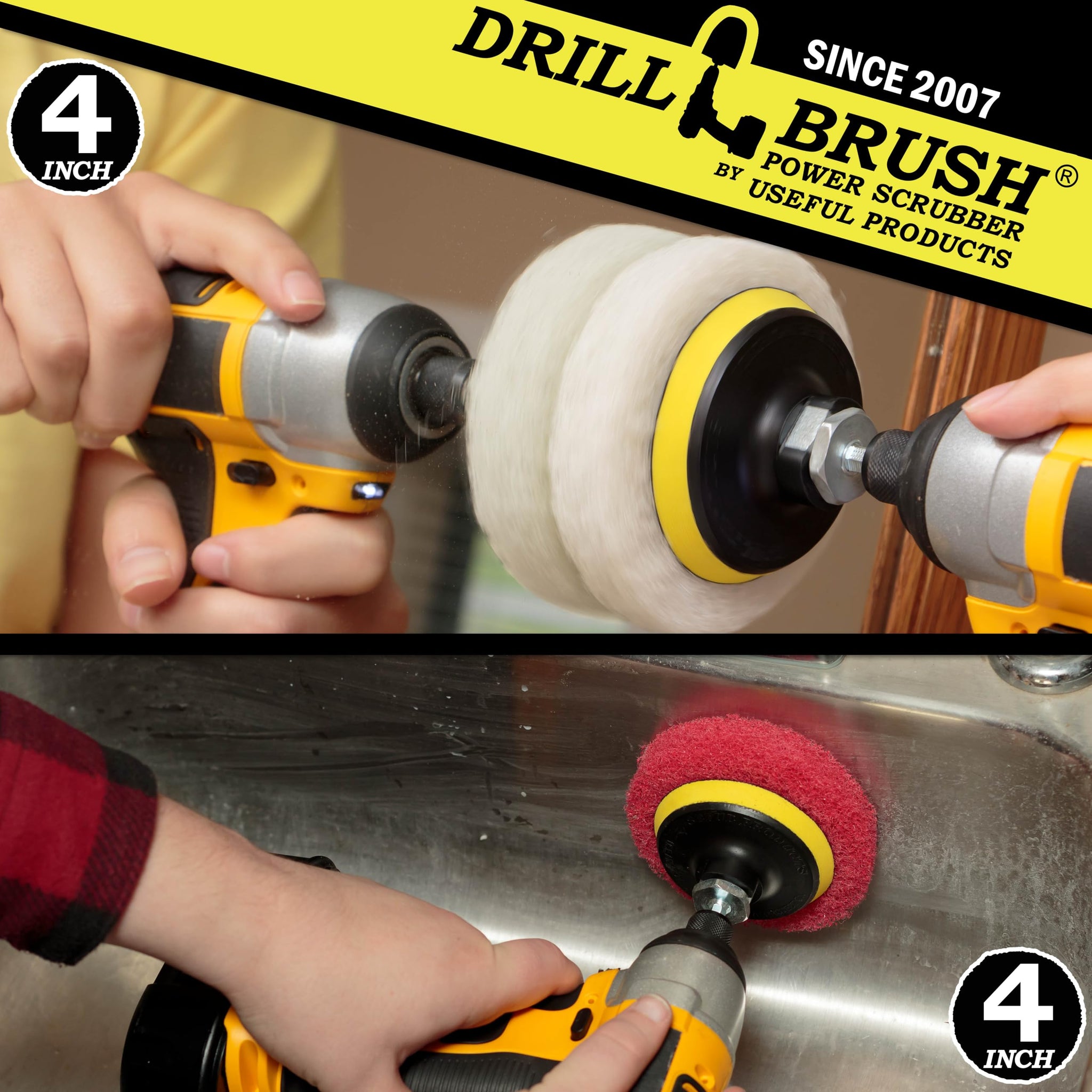 Bathroom - Cleaning Supplies - Drill Brush Power Scrubber Pads - Shower Cleaner - Bathtub - Bath Mat - Bathroom Sink - Tile Cleaner - Baseboard