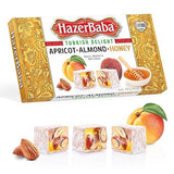 Hazer Baba Turkish Delight Candy with Apricot, Almond & Honey, Gourmet Snack Box, Traditional, Turkish Lokum, Unique Sweets, Loukumi, Delicias Turcas