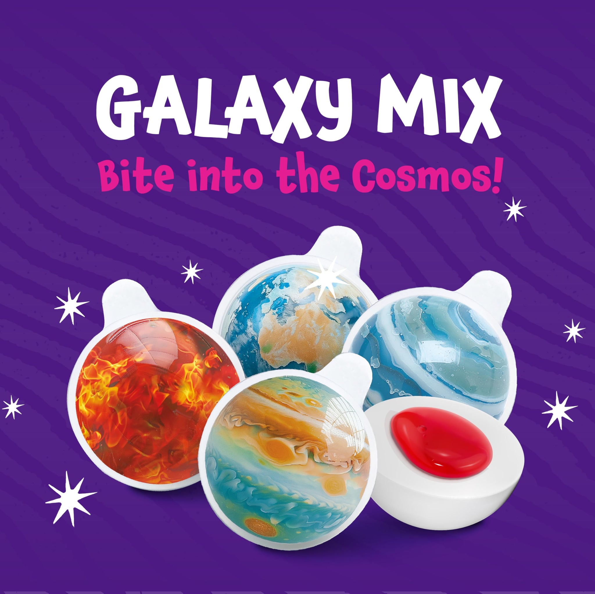 Gummy Planets Mix - 19 Oz Jar (30 Count) - Individually Wrapped Planet Gummies - Space Candy - Gummy Balls - Strawberry Jam Center - Chewy Candy