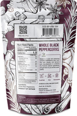 Soeos Black Peppercorns, 8oz (Pack of 1), Non-GMO, Kosher, Packed to Keep Peppers Fresh, Peppercorn for Grinder Refill, Whole Peppercorns
