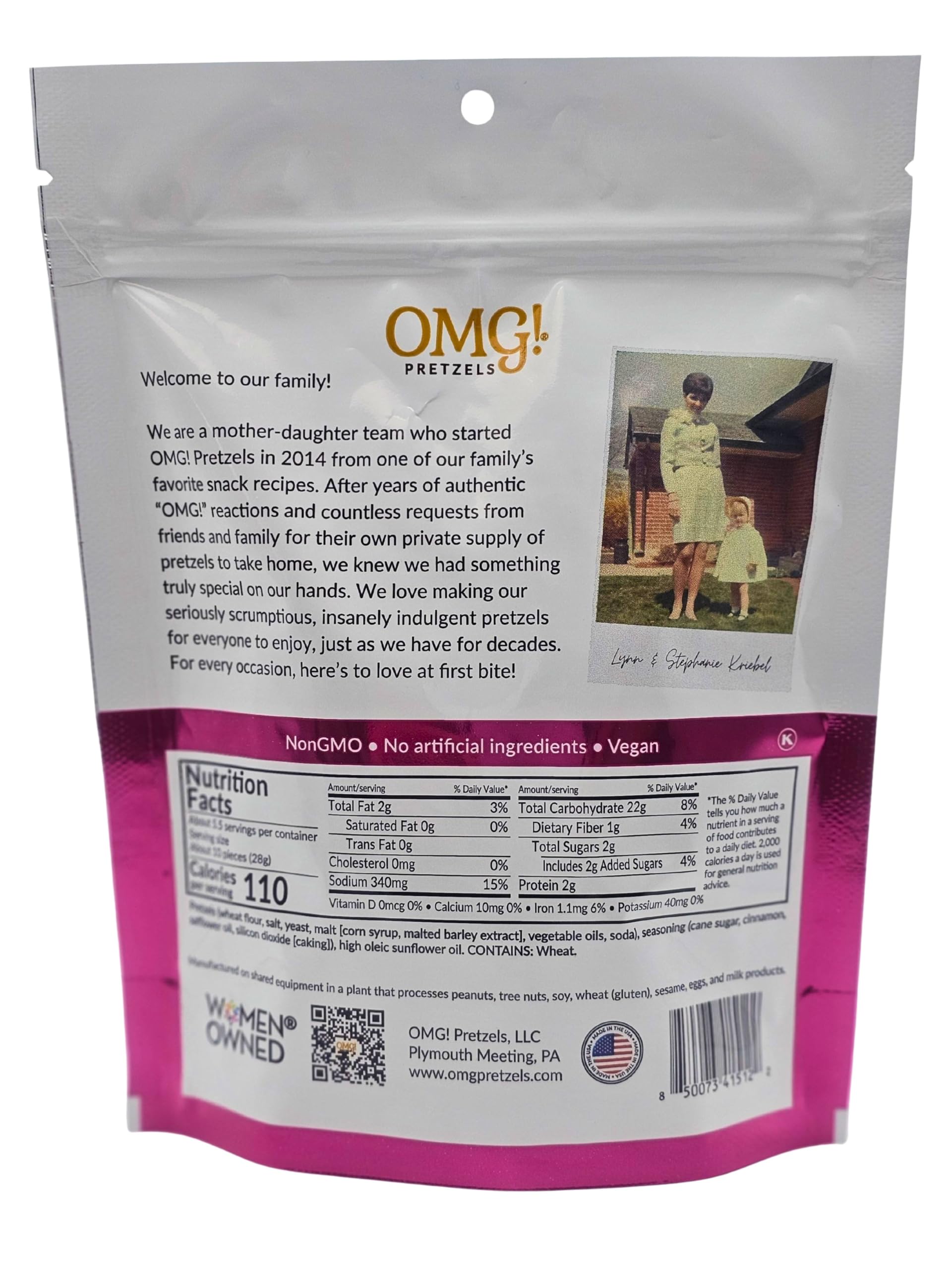 OMG! Pretzels LLC - Sweet & Salty (5.5 Ounce) Perfect Crunchy Snack Sweet & Salty Snack Mix Flavor - Premium Craft Pretzels for Gifting & Snacking